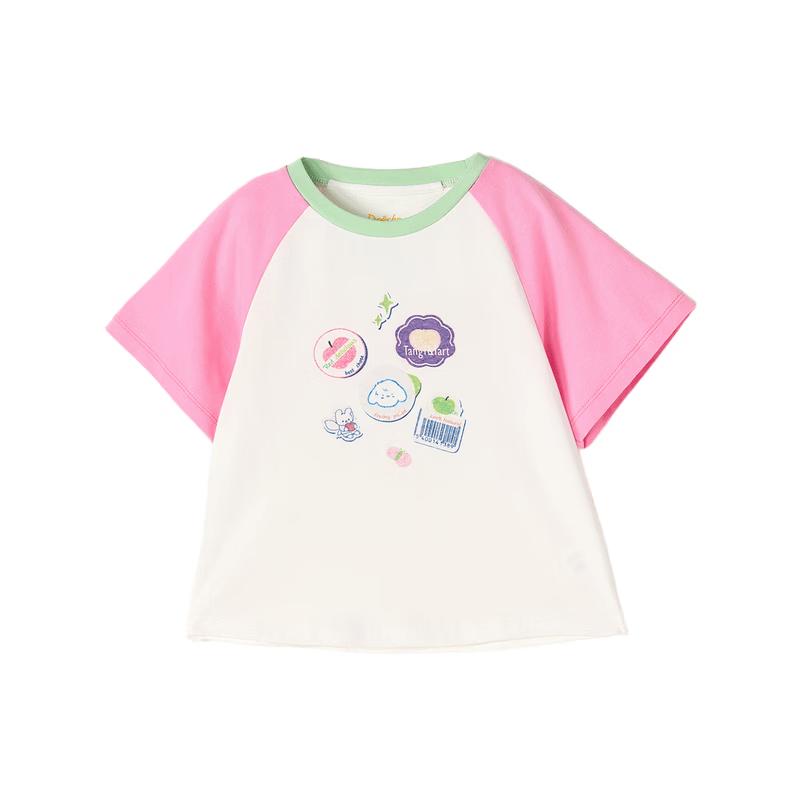 Deesha Girls Playful Colorblock Raglan Sleeve T-Shirt 100