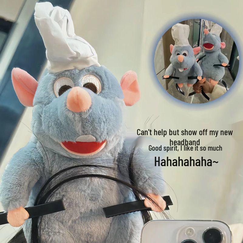 Cartoon Plüsch Ratatouille Stirnband: Süßes japanisches & koreanisches Haaraccessoire zum Gesichtswaschen