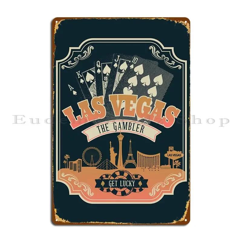 Las Vegas Gambler Metal Sign Club Garage Decoration Designing Customize Cinema Tin Sign Poster