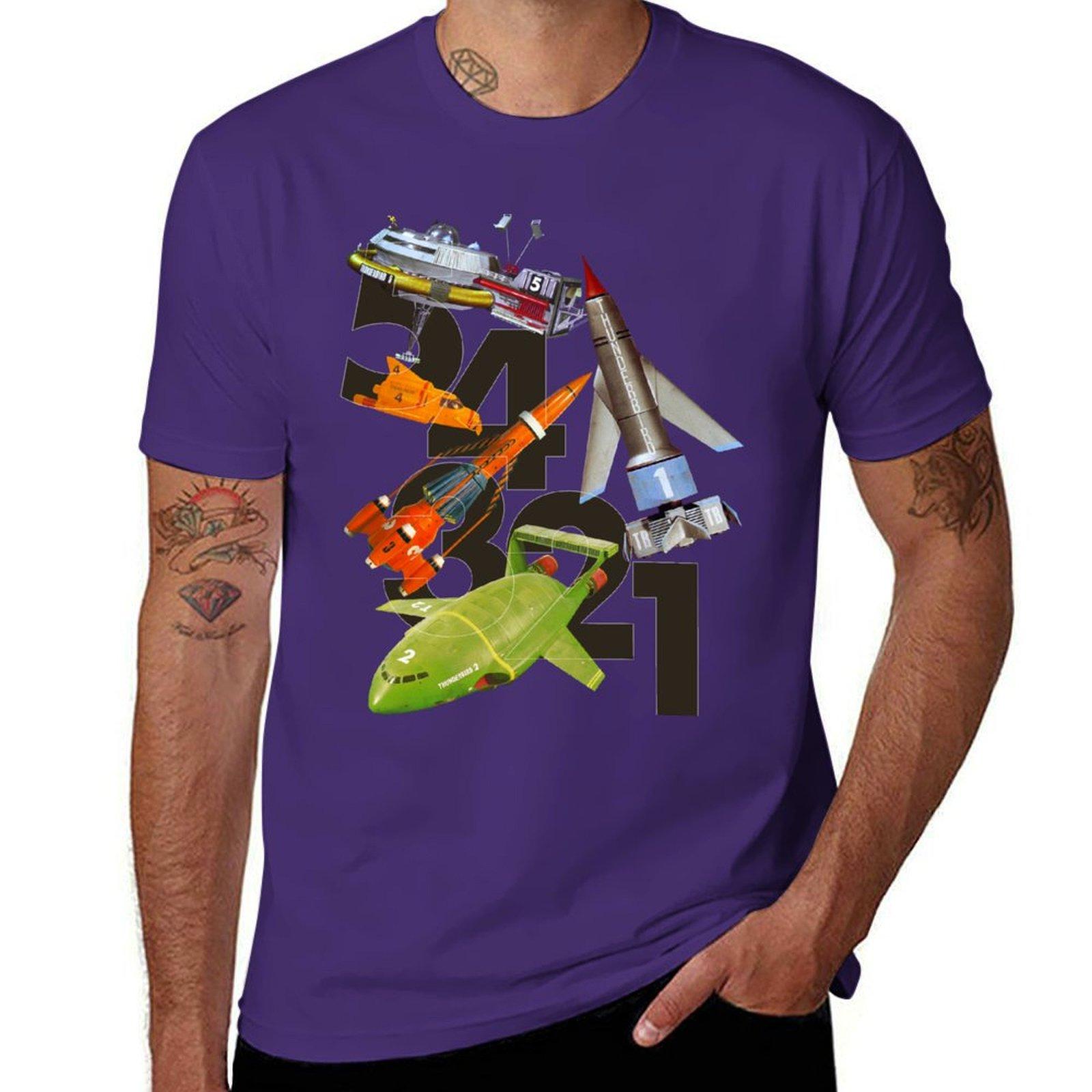 

5! 4! 3! 2! 1! THUNDERBIRDS Classic The Thunderbirds POP ART T-Shirt blanks oversized t shirt men L