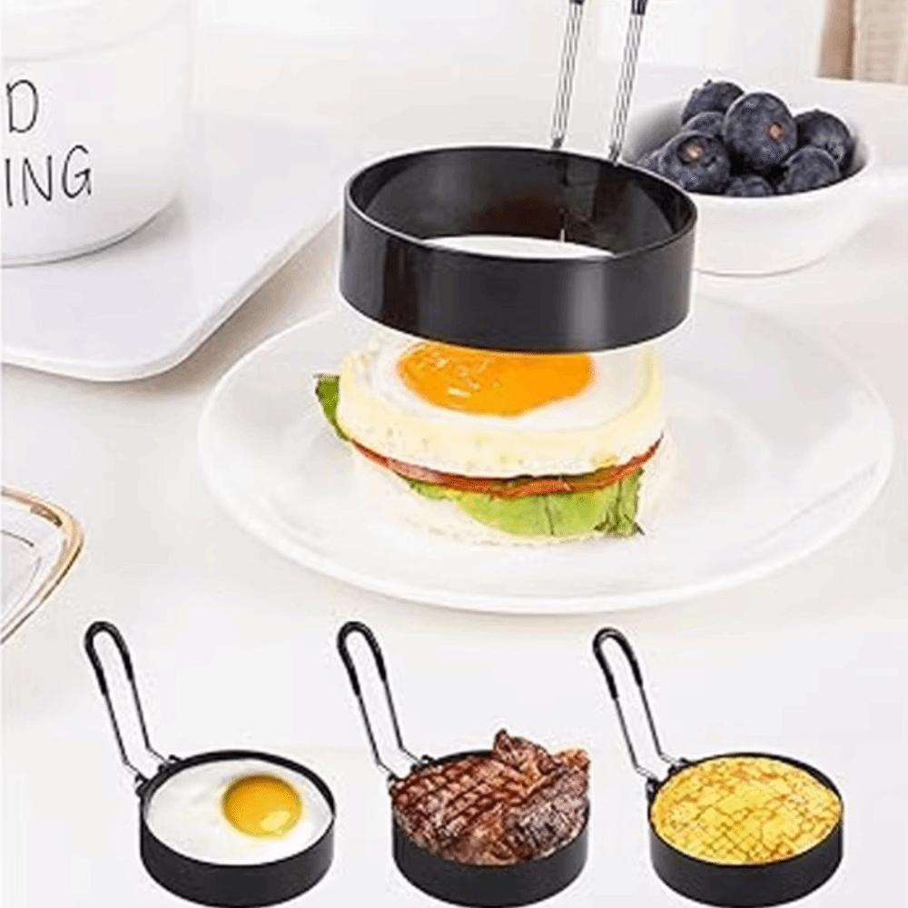 6pcs Round Fried Egg Rings Nonstick Pancake Mold Household Hamburger Patties Mold  Frying Pan