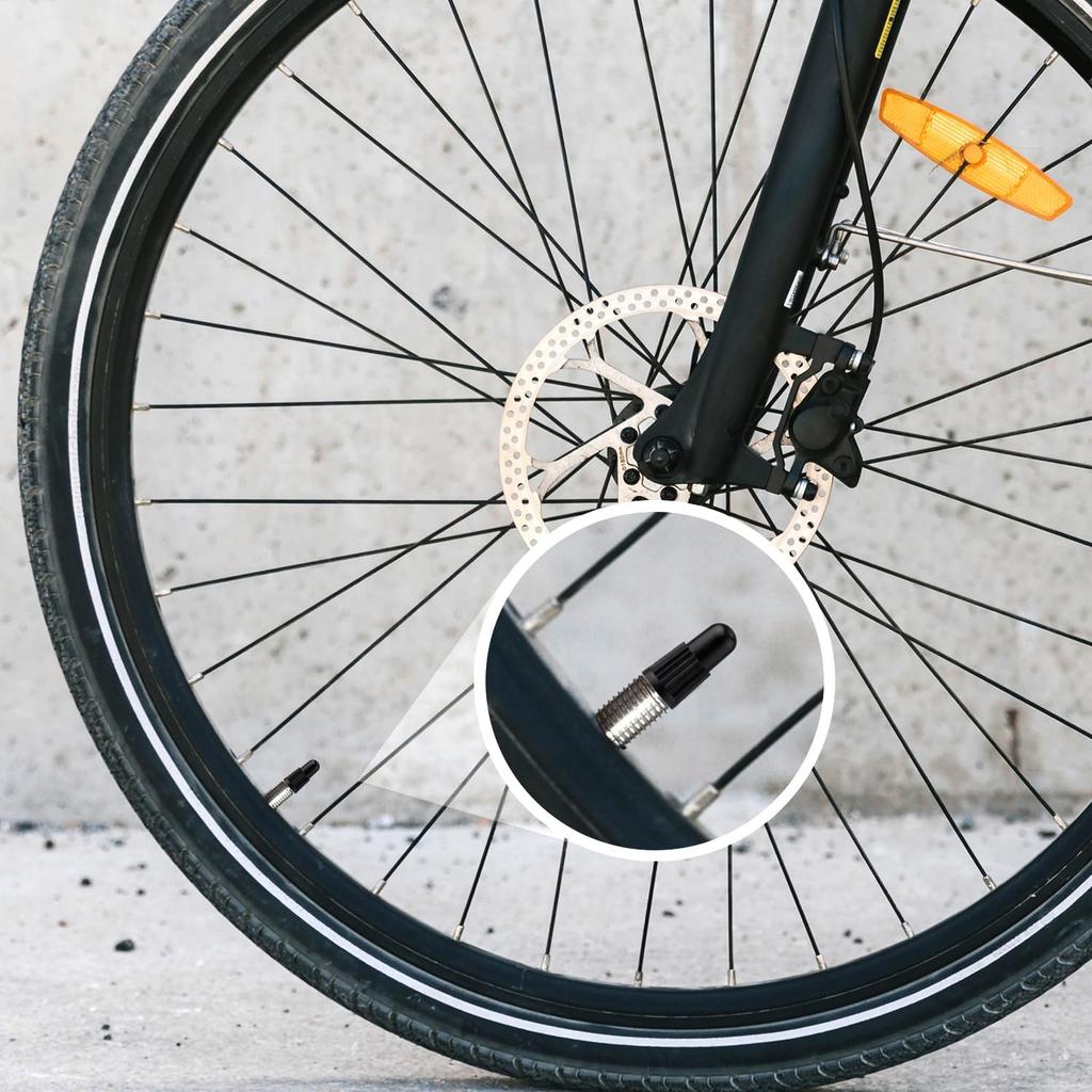 Valve Core Repair Kit for Presta, Including 10pcs Valve Cores, 10pcs Tyre Valve Core Stem Caps and Valve Core Remover Removal Tool Tubeless Valve