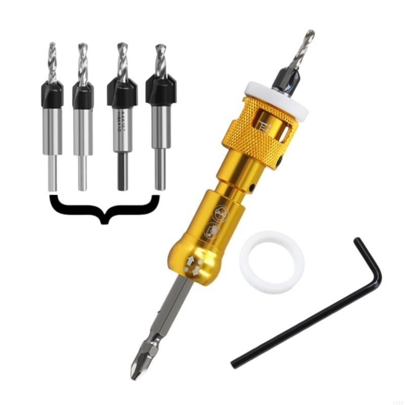 1/4Inch Shank Drill Bit Set with Depth Stop for Accurate Woodworking Tasks