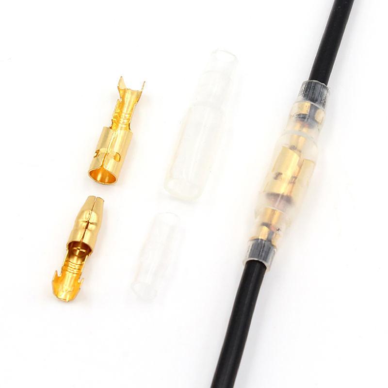 60Pcs Car Electrical Wire Connector Diameter 4Mm Female Male And Case Cold Press Terminal 1In2Out Bullet Crimp Terminal