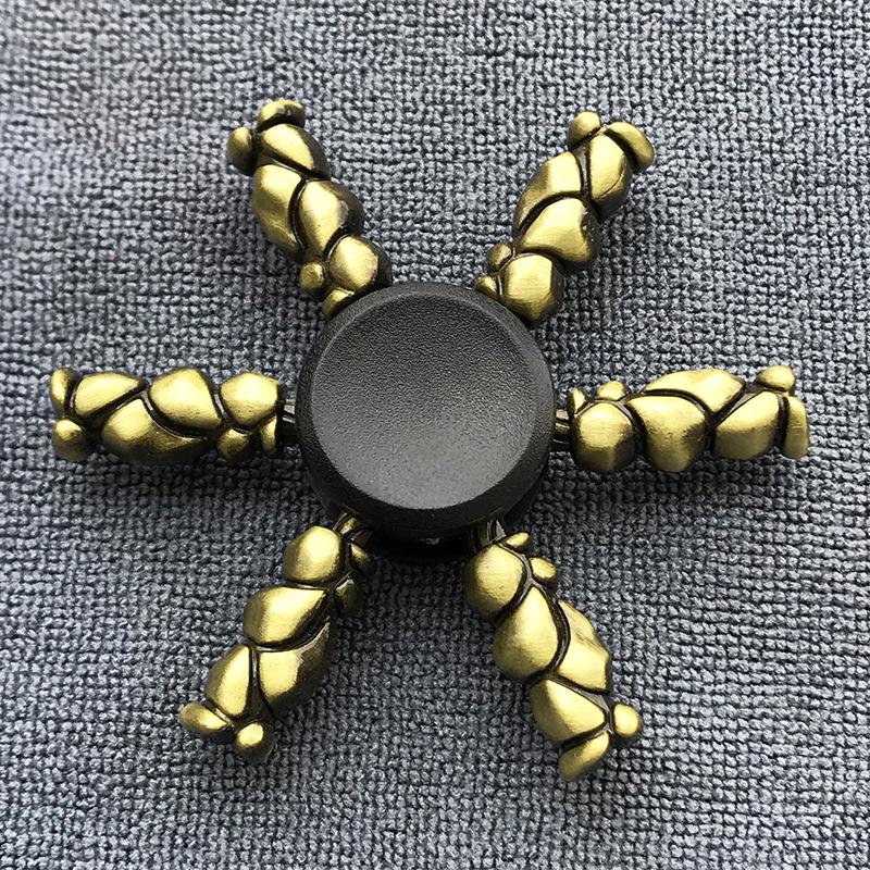 Fidget Finger Spinner Antike Messingfarbe Legierung Metall Handspinner Stressabbau Dekompressionsspielzeug für Kinder Erwachsene Lustige Geschenke
