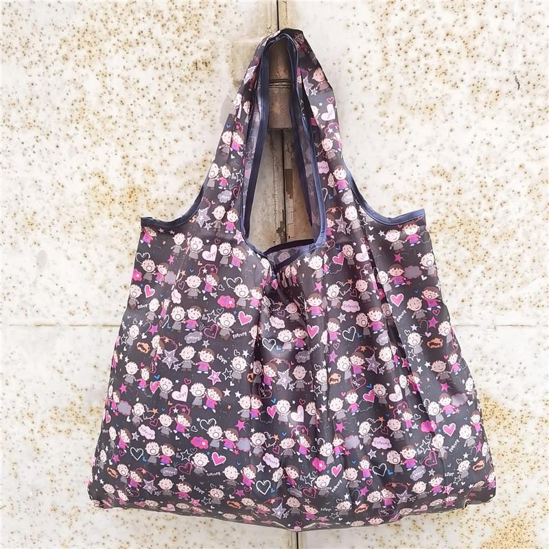 Eco-friendly Foldable Shopping Bag – Japanese & Korean Cartoon Design, Portable and Sturdy