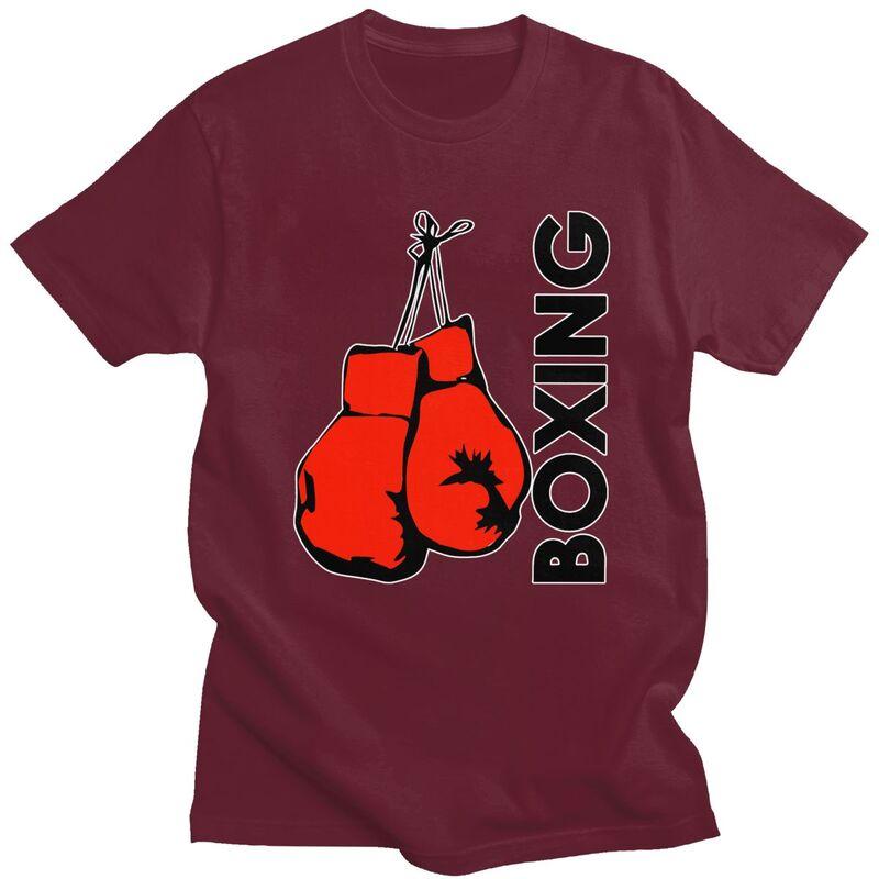 Custom Mens Boxing Gloves Boxer Gift T Shirt Short Sleeves Cotton Tshirts Tshirt Leisure Tees Slim Fit Clothing