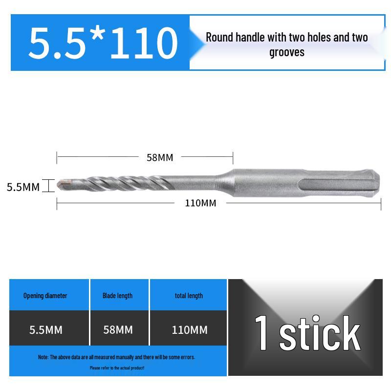 Non-Standard Hammer Drill Bit for Concrete, Round Shank, 455.57912.5, Alloy with Two-hole Slot