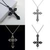 Gothic Cross Pendant Necklace For Women With Alloy Chain And Geometric Design