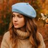 French Baggy Winter Warm Flat Cap Hat Felt Berets Wool Beret Cap Autumn Beret Hat