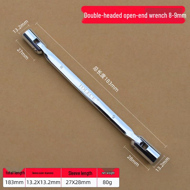 Dual-Use Ratchet Wrench 8-22mm: Double-Ended, Open-End & Socket Auto Repair Tool