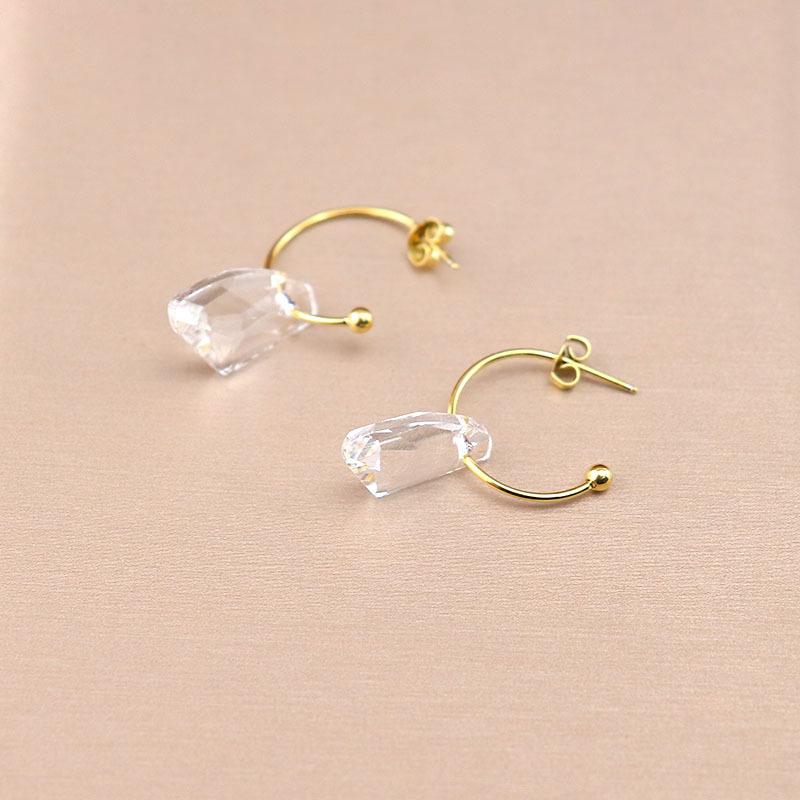 Titanium Steel Transparent Earrings Simple Stainless Steel Personality Geometric Versatile Earrings Earrings Women'S Gifts