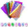 6/11 Sheets 3D Aurora Geometric Shape Ice Nail Foils Sticker Glass Paper Color Paper Nails Film Decals Cube Heart Nail Stickers