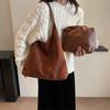 Suede Shoulder Bag Retro Design Large Capacity Crossbody Handbag Adjustable Strap Large Capacity Casual
