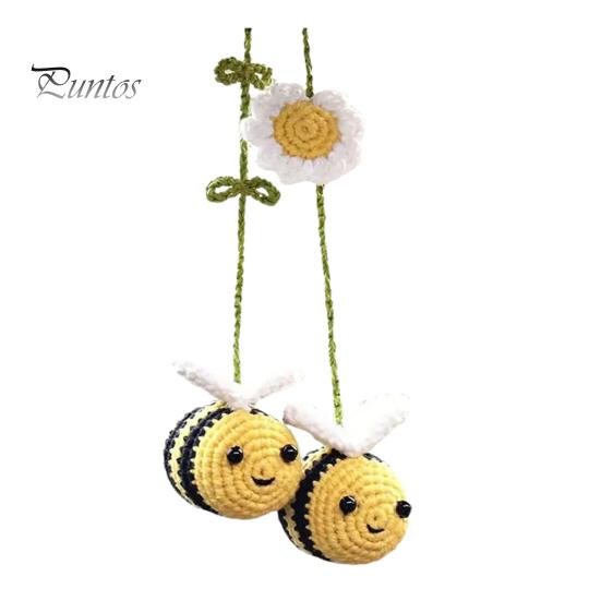 

Вязаная крючком пчела, подвесное украшение для автомобиля, зеркало заднего вида, ручная работа, пряжа для вязания, цветок, пчела, подвесное украшение для животных Honeybee