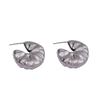 Vintage round summer leaves irregular pleats hammered earrings personality versatility simple fashion earrings