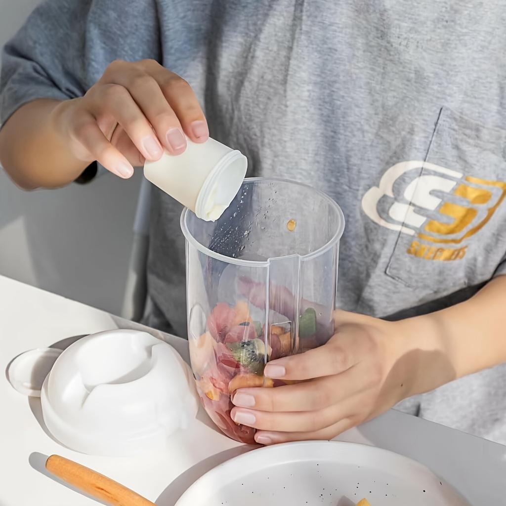 1pc/2pc Portable Salad Cup with Leak-Proof Lid & Built-in Fork Healthy Meal Prep for Lunch Breakfast Dressing Storage Salad Bowl