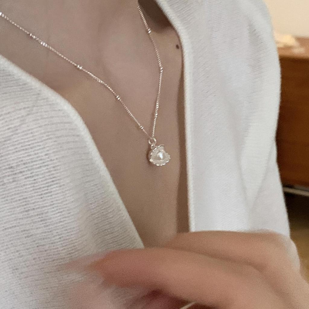Shell Pearl Necklace Female Design Gentle Temperament Collarbone Chain For Girlfriend Valentine'S Day Gift