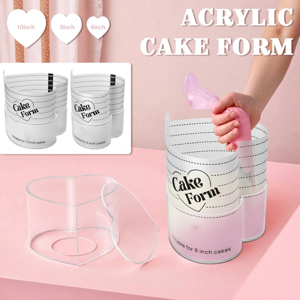 Heart Shaped Mousse Baking Mould Acrylic Baking Ring Cake Tool for Cooking
