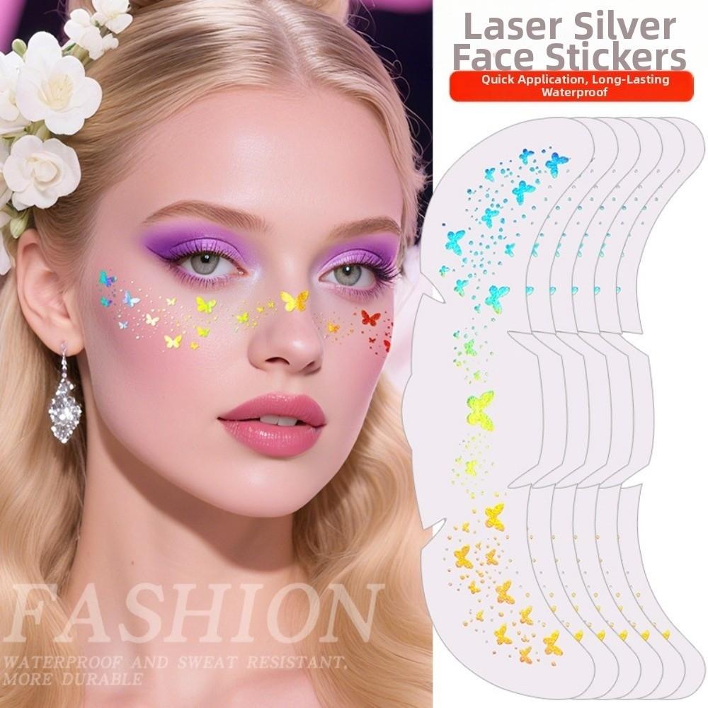 DIY Face Temporary Tattoo Fish Scale Moon Star Face Tattoo Sticker  Women