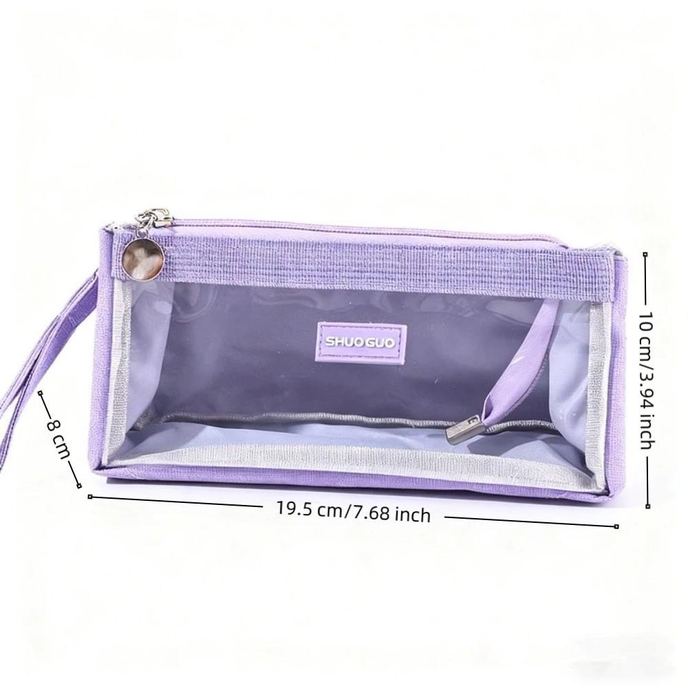 Transparent Pencil Bag Large Capacity Storage Bag Multifunctional Zipper Pen Bag Students