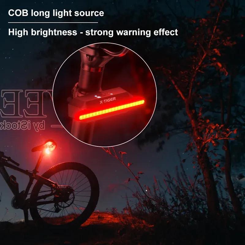 X-TIGER LED Bike Tail Light 6 Mode IPX5 Waterproof Super Bright USB Rechargeable Rear Bike Red Light Warning Bicycle Lights
