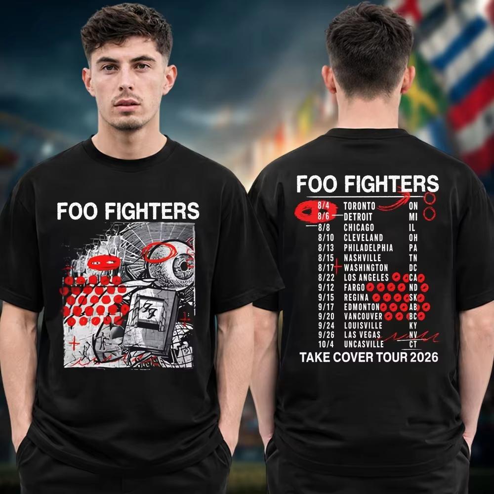 Foo Fighters Take Cover Tour 2026 Graphic Merch Tshirt Cotton Unisex Men‘s WoT-Shirt Y2k Popular Casual Tee Streetwear