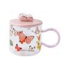 Butterfly Heat Resistant Glass Cup Breakfast Cup Gift Gift High Value Pink Girl Heart Cup Cup Mug with Lid Spoon
