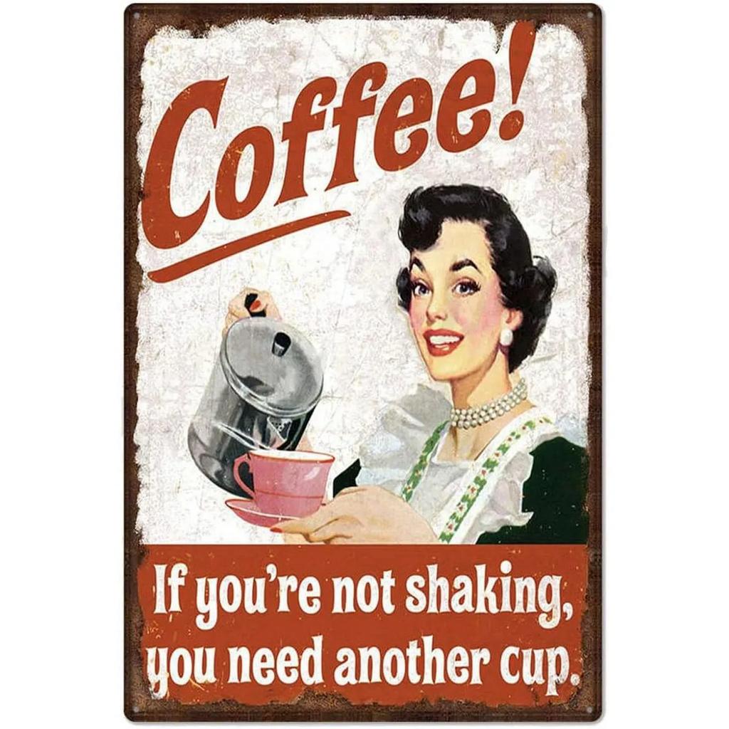 Vintage Coffee Metal Tin Sign Plaque Plate Retro Wall Art Poster For Cafe Bar Pub Kitchen Man Cave Club Iron Painting Decoration