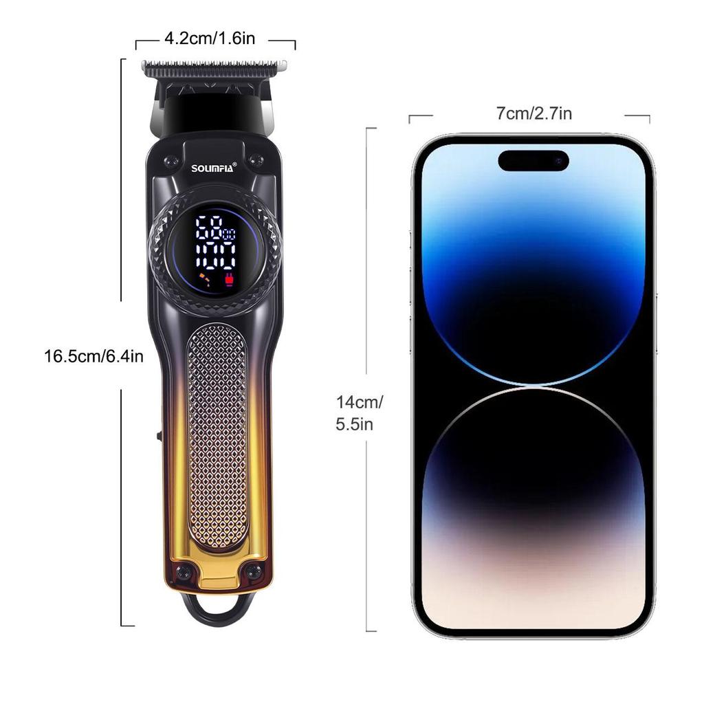 SOUMPIA Professioneller Haartrimmer mit Digitalanzeige & Mehrfachzubehör HT-657