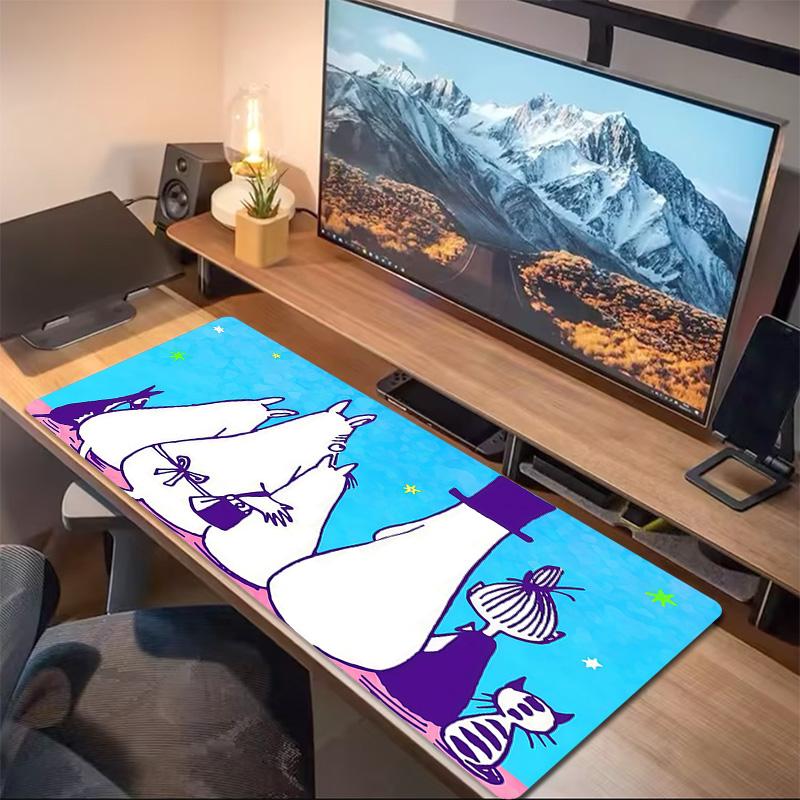 Moomin2 Print Cushion Non-slip Laptop Tablet Big Mousepad XXL Mat Mini PC Playmat With Lock edge