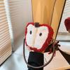 Niche Design Christmas Lamb Wool Apple Handbag Plush Cute Small Bag Versatile Messenger Shoulder Bag