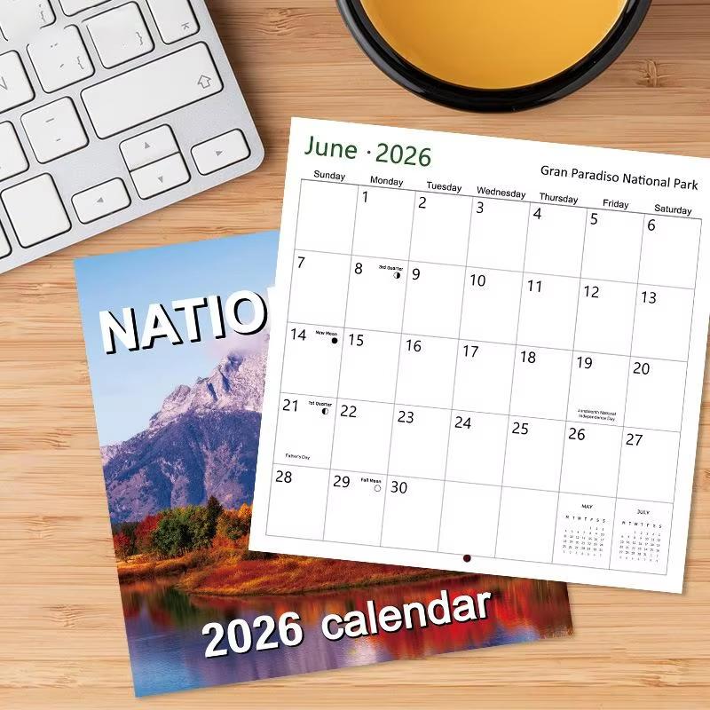 2026 Natural Scenery Calendar Hanging National Park Calendar Fun Cute Home Decoration For Scheduling Wall Calendar