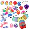 Pet Cat Toy Set 21 Pieces Cat Channel Teaser Cat Stick Plush Mouse Combination Toy