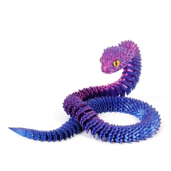 3D Printed Snake Egg with Snake Inside Movable Joints Snake Eggshell Figurine Articulated Snake Fidget Toy Desktop Decoration Ornament