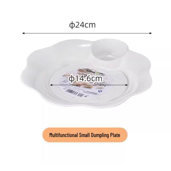 Double Layer Dumpling Drainer Plate with Vinegar Dish for Home & Commercial Use - Stylish Design