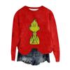 Women's Fashion Round Neck Pullover Top Long Sleeve Tee Christmas Printed Sweatshirt