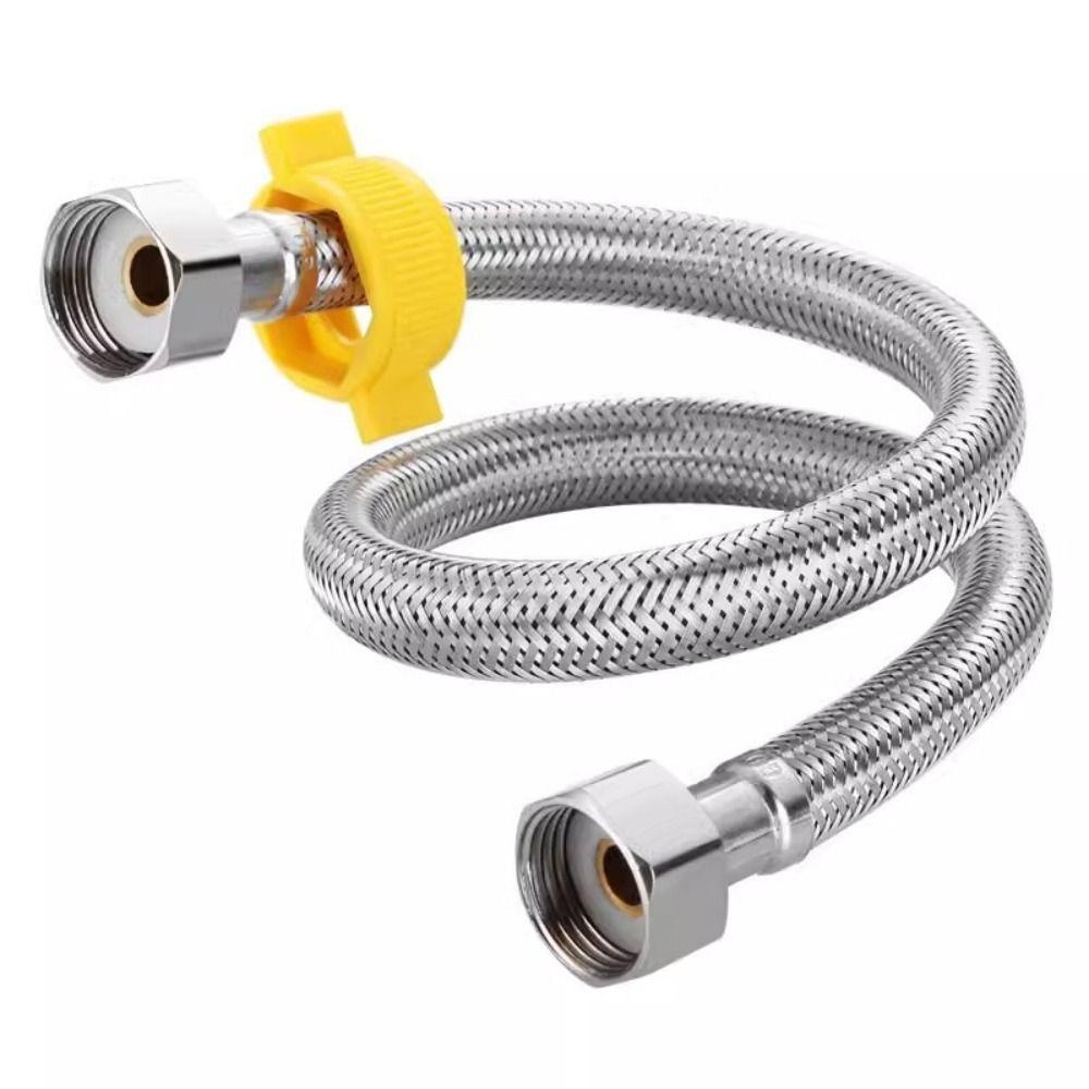 Stainless Steel Flexible Braided Hose 30-200cm Leak-Proof Explosion-Proof Hose Universal Interface 1/2 Inch Faucet Water Pipe