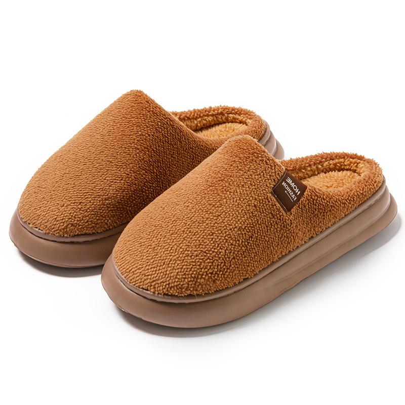 Cotton slippers autumn and winter new couples wear home high elastic thick bottom velvet thermal slippers