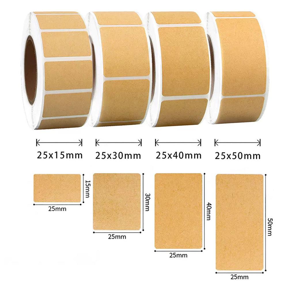 1/5roll Square Kraft Stickers Self-adhesive Blank Labels Paper Items Office Home Christmas Target Bottle Classification Stickers