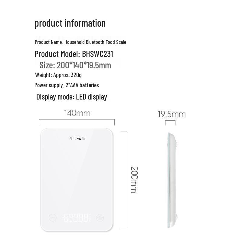 Compact Bluetooth Kitchen Scale for Baking & Coffee - Precise Gram Measurement