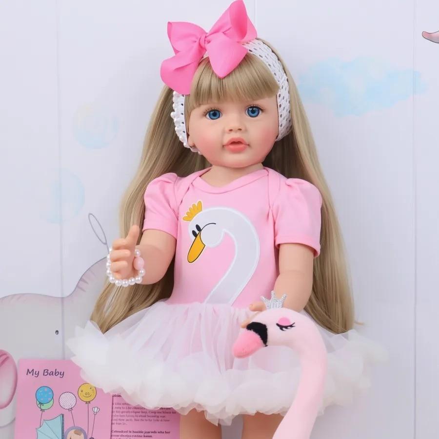 

55см Виниловая Кукла Реборн Реалистичный Младенец Игрушка-Компаньон Подарок 55cm розовый