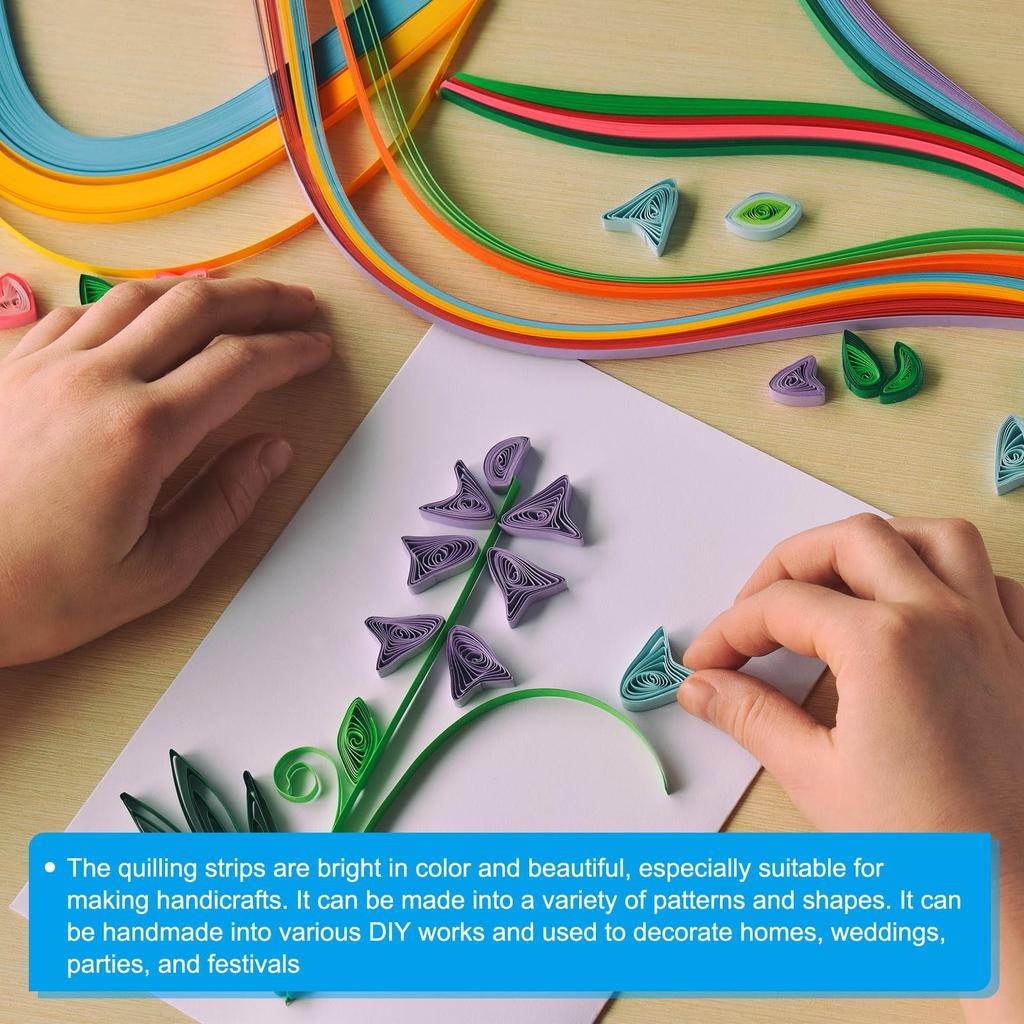 PATIKIL 1200pcs Quilling Strip Paper Origami Paper Quilling Strip Art DIY Handmade Christmas White 3/16"(5mm) 21"(54cm)