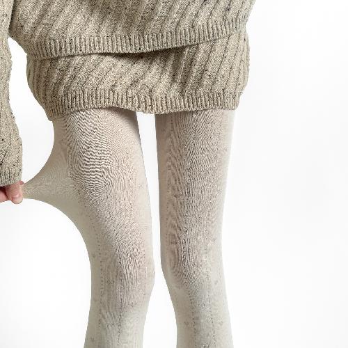 Gray Love Bow Hollow Dark Pattern Jacquard Pantyhose Spring and Autumn Leggings with Boots Vertical Pattern Micro-transparent Socks