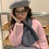 Small scarf with wool crossed wool for women's winter new versatile knitted neck protection coffee scarf