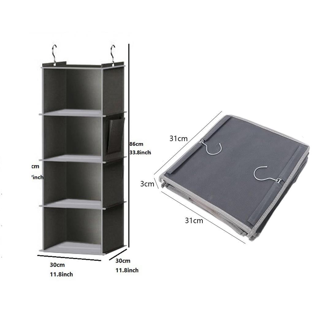 WOVTE Hanging Storage Large Closet Hanging Business Trip Storage Hat and Clothing Easy 86x30x30cm Box, Non-woven Fabric, Foldable, Capacity, Storage,