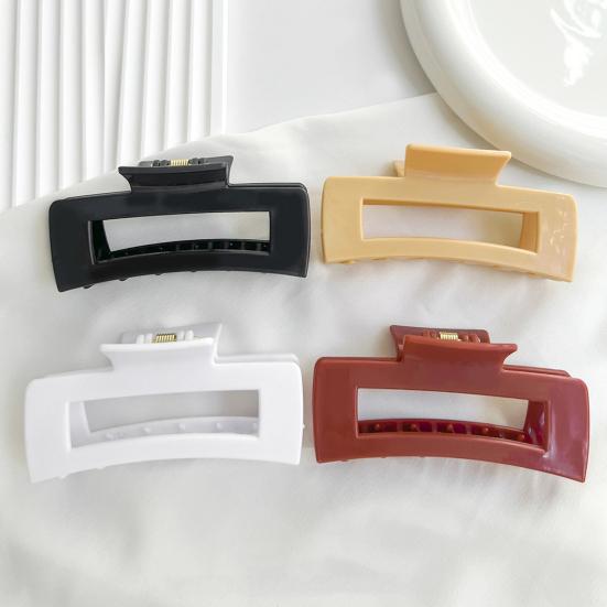 1/4Pcs Women Hair Claw Soft Silicone Anti-slip Teeth Back Head Hair Clip Geometric Shape Pain-Free Wear Hair Clamp