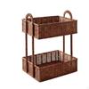 Rattan Korb Regal Bohrlos 2 Etagen Badezimmer Stauraum Platzsparendes Regal für Küche,