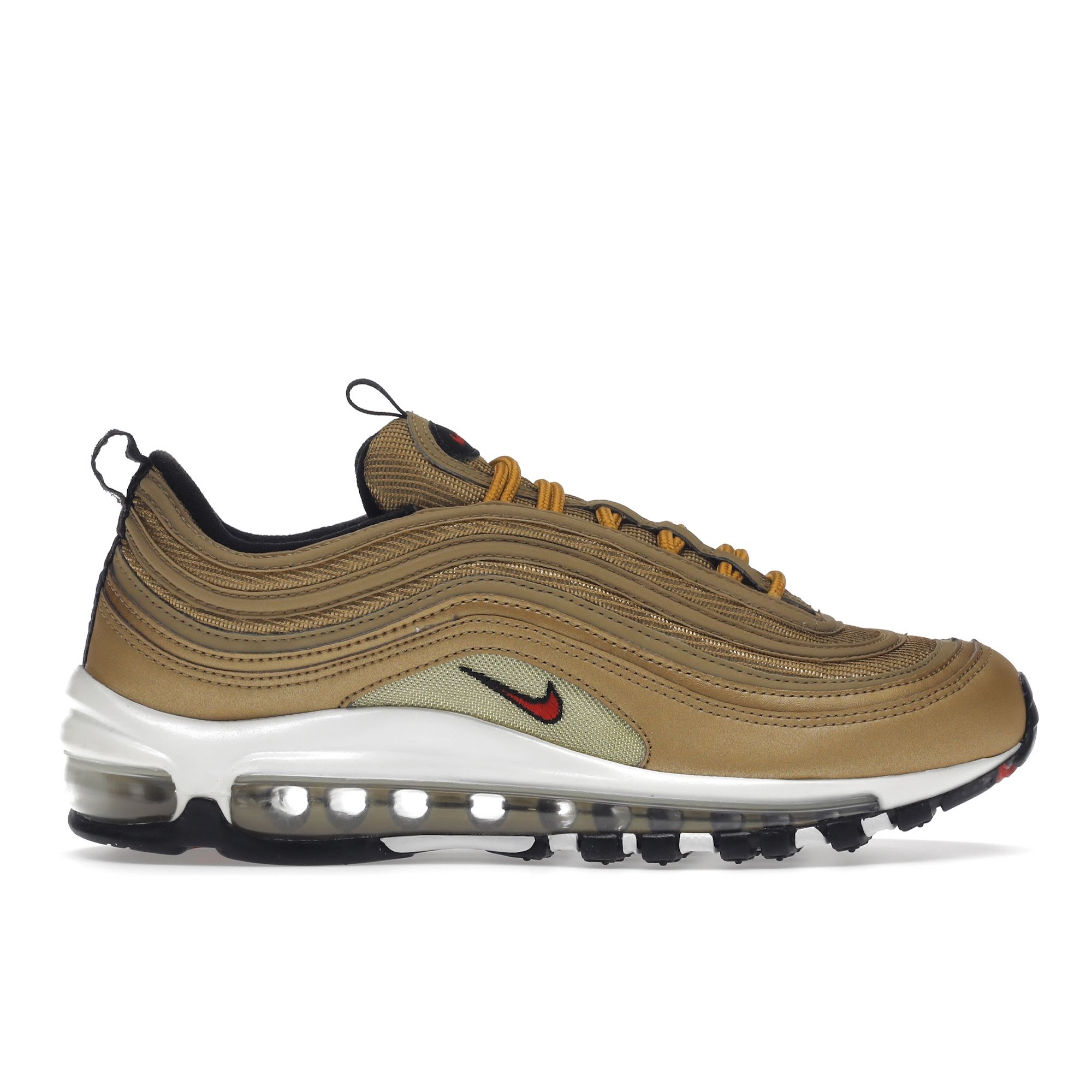 

Женские кроссовки Nike Air Max 97 OG QS Metallic Gold Team-красный-черный-белый 885691-700