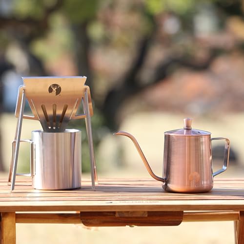 Captain Stag (CAPTAIN STAG) Coffee Pot, Drip Kettle, 380ml Full Capacity, Argo, Bronze, UW-3579